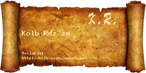 Kolb Róza névjegykártya